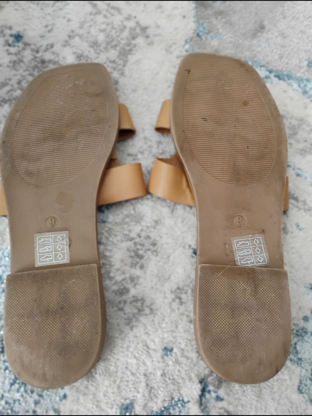 Jason Wu Tan Leather H-Strap Slide Sandals Gold Hardware Sz 9 - Picture 7 of 8
